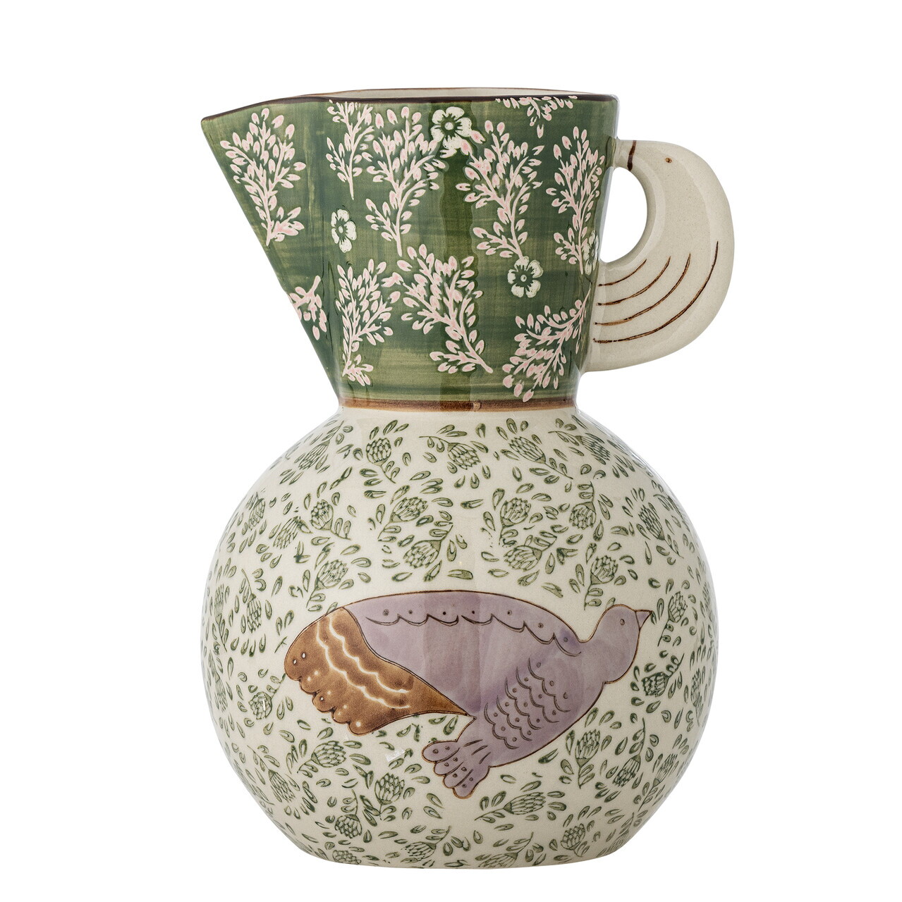 Carafa, Bloomingville, Hezha, 14.5x21 cm, 1.51 L, ceramica, verde - imagine 5